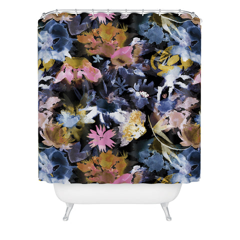 Ninola Design Spring Memories Dark Painting Shower Curtain