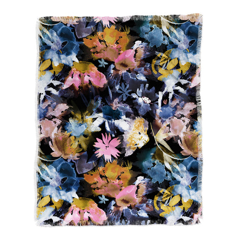 Ninola Design Spring Memories Dark Painting Throw Blanket