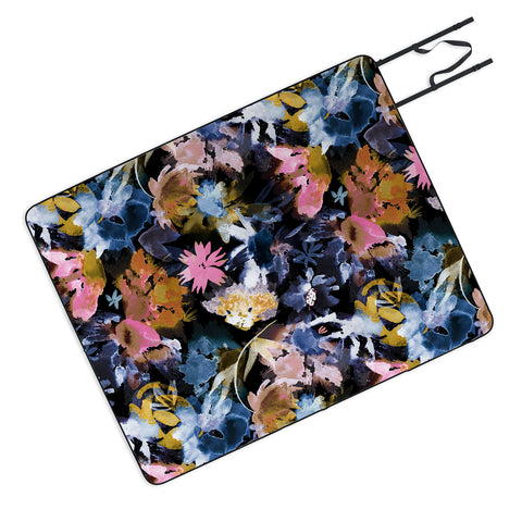 Ninola Design Spring Memories Dark Painting Picnic Blanket