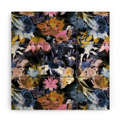 Ninola Design Spring Memories Dark Painting Wood Wall Mural