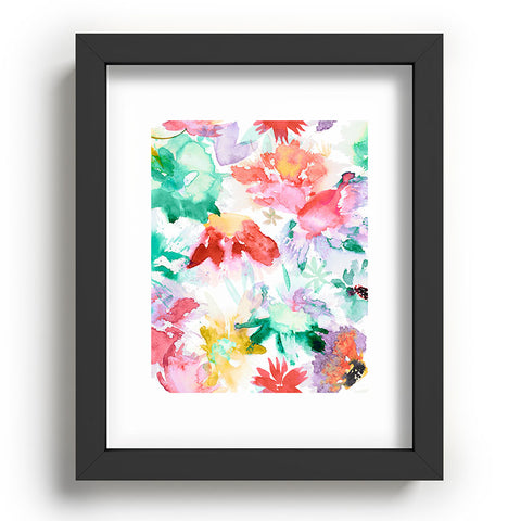 Ninola Design Spring memories floral painting Recessed Framing Rectangle