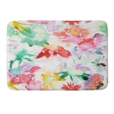 Ninola Design Spring memories floral painting Memory Foam Bath Mat
