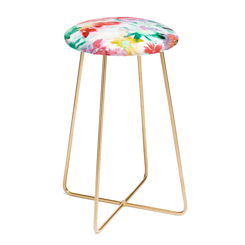 Ninola Design Spring memories floral painting Counter Stool