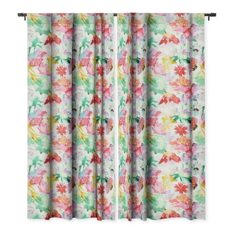 Ninola Design Spring memories floral painting Blackout Window Curtain