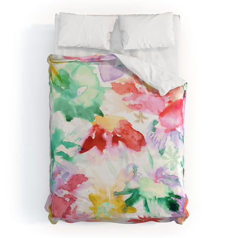 Ninola Design Spring memories floral painting Duvet Cover