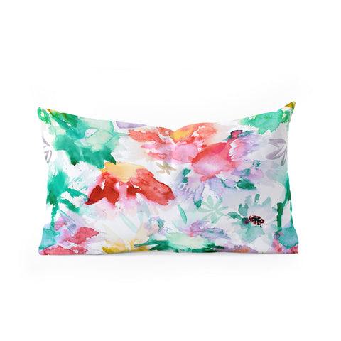 Ninola Design Spring memories floral painting Oblong Throw Pillow
