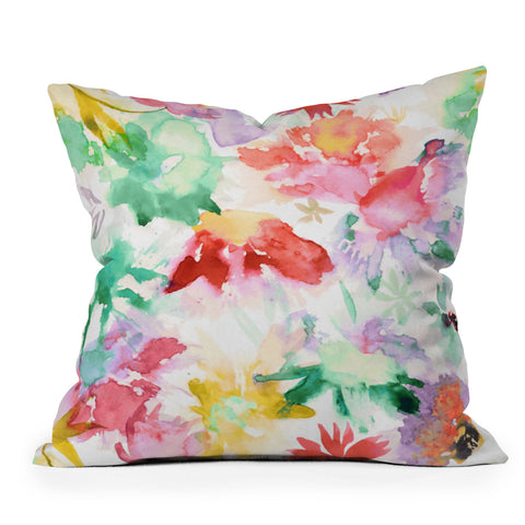 Ninola Design Spring memories floral painting Throw Pillow