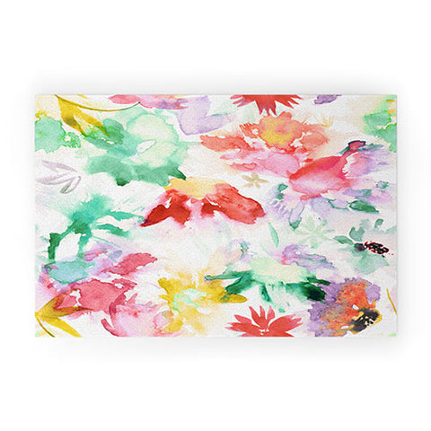 Ninola Design Spring memories floral painting Welcome Mat