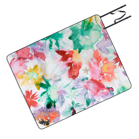 Ninola Design Spring memories floral painting Picnic Blanket