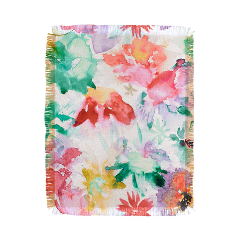Ninola Design Spring memories floral painting Throw Blanket