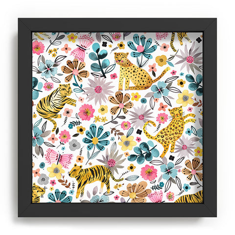 Ninola Design Spring Tigers and Flowers Recessed Framing Square