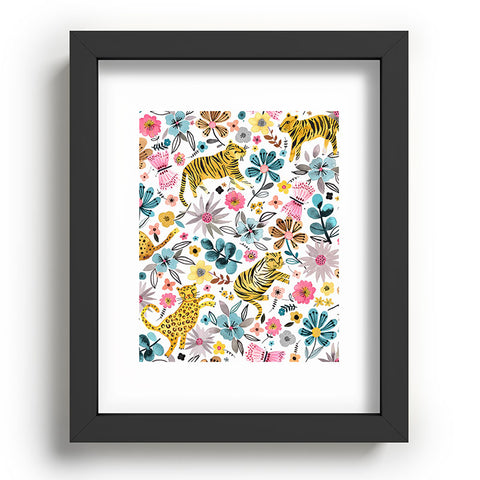 Ninola Design Spring Tigers and Flowers Recessed Framing Rectangle