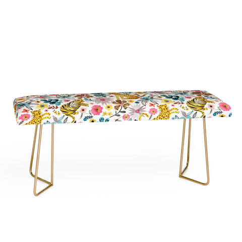 Ninola Design Spring Tigers and Flowers Bench