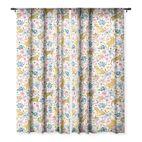 Ninola Design Spring Tigers and Flowers Sheer Non Repeat