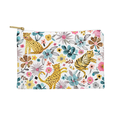 Ninola Design Spring Tigers and Flowers Pouch