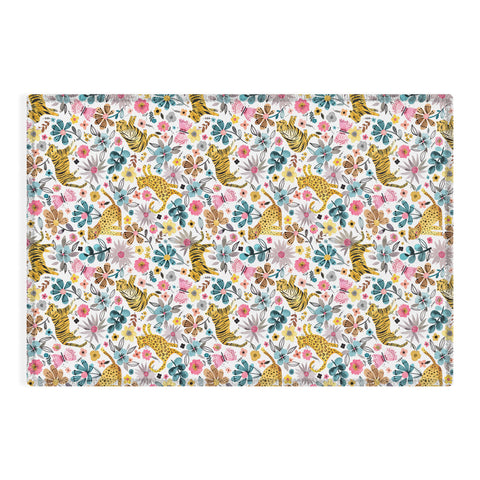 Ninola Design Spring Tigers and Flowers Outdoor Rug