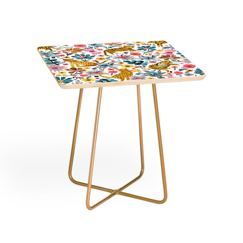 Ninola Design Spring Tigers and Flowers Side Table