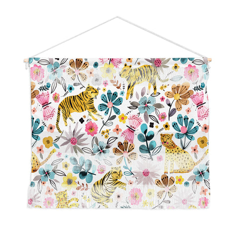 Ninola Design Spring Tigers and Flowers Wall Hanging Landscape