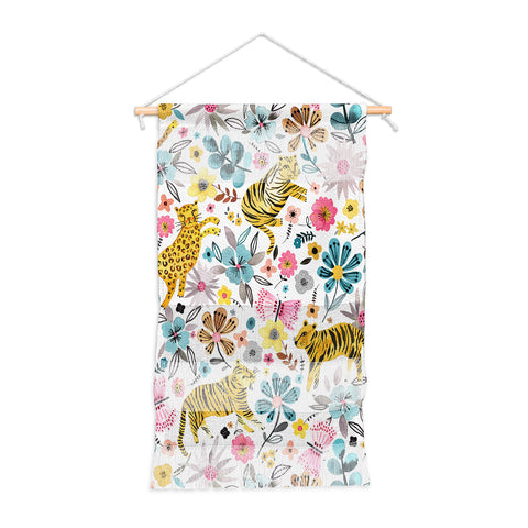 Ninola Design Spring Tigers and Flowers Wall Hanging Portrait