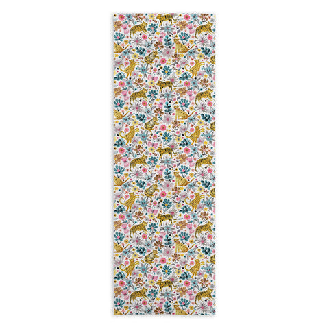 Ninola Design Spring Tigers and Flowers Yoga Towel