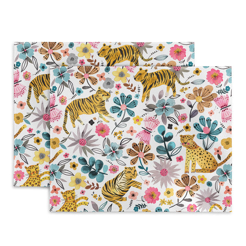 Ninola Design Spring Tigers and Flowers Placemat