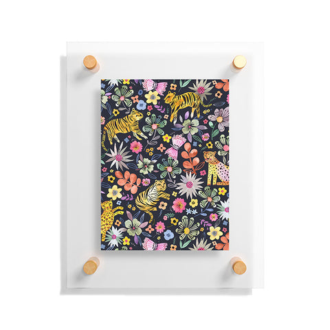 Ninola Design Spring Tigers Jungle Black Floating Acrylic Print