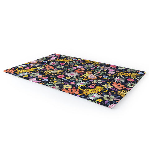 Ninola Design Spring Tigers Jungle Black Area Rug