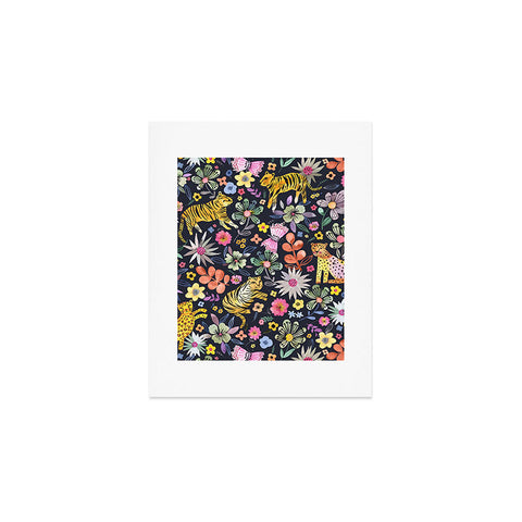 Ninola Design Spring Tigers Jungle Black Art Print