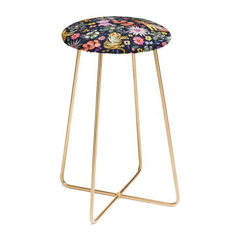 Ninola Design Spring Tigers Jungle Black Counter Stool