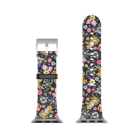 Ninola Design Spring Tigers Jungle Black Apple Watch Band