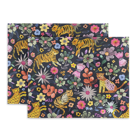 Ninola Design Spring Tigers Jungle Black Placemat