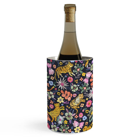 Ninola Design Spring Tigers Jungle Black Wine Chiller