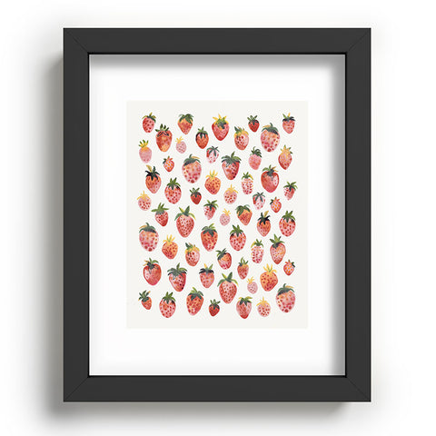 Ninola Design Strawberries Countryside Summer Recessed Framing Rectangle