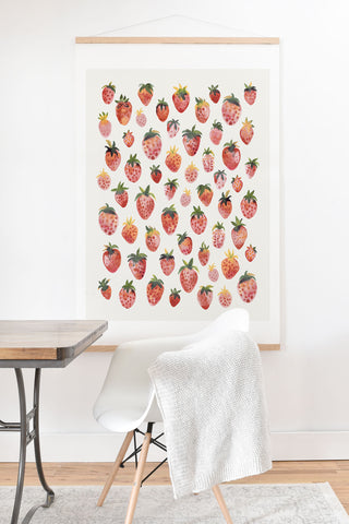 Ninola Design Strawberries Countryside Summer Art Print And Hanger