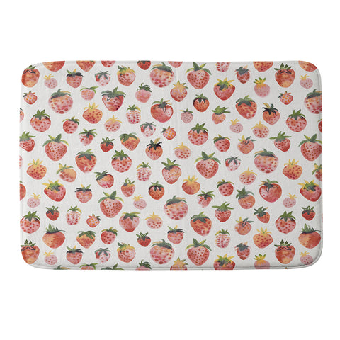 Ninola Design Strawberries Countryside Summer Memory Foam Bath Mat