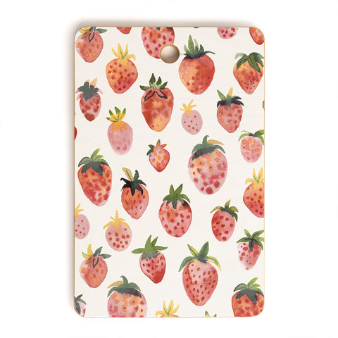 Ninola Design Strawberries Countryside Summer Cutting Board Rectangle