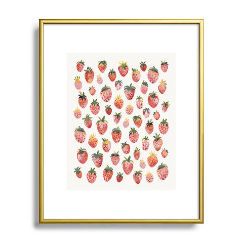 Ninola Design Strawberries Countryside Summer Metal Framed Art Print