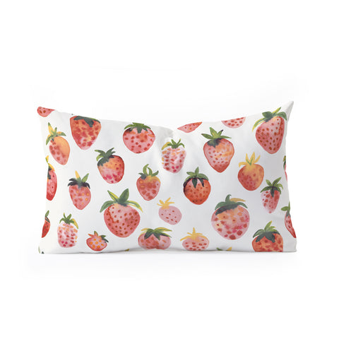 Ninola Design Strawberries Countryside Summer Oblong Throw Pillow