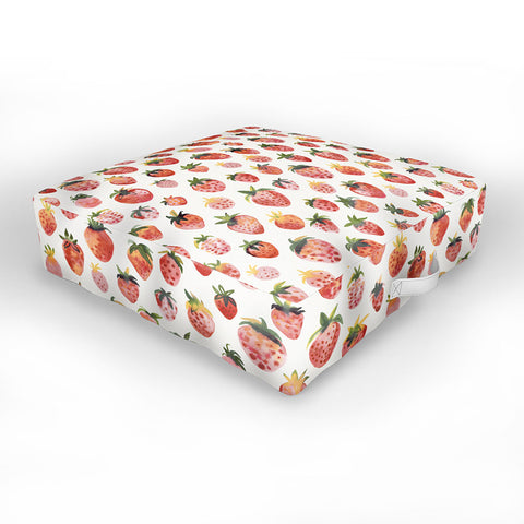 Ninola Design Strawberries Countryside Summer Outdoor Floor Cushion