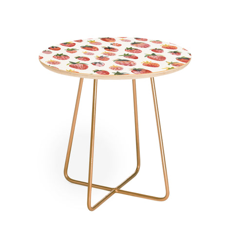 Ninola Design Strawberries Countryside Summer Round Side Table