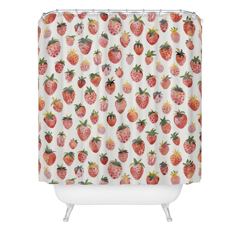 Ninola Design Strawberries Countryside Summer Shower Curtain
