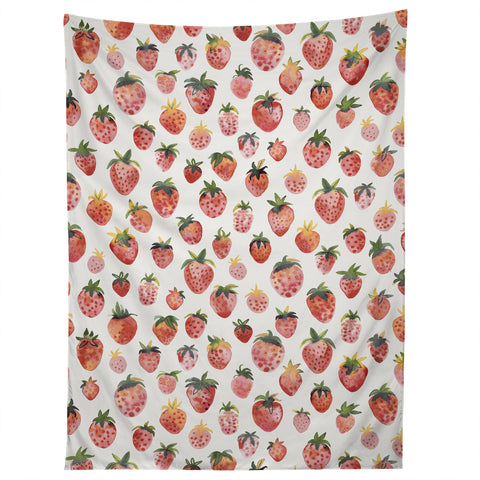 Ninola Design Strawberries Countryside Summer Tapestry
