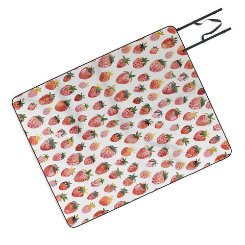 Ninola Design Strawberries Countryside Summer Picnic Blanket