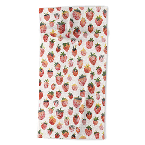 Ninola Design Strawberries Countryside Summer Beach Towel