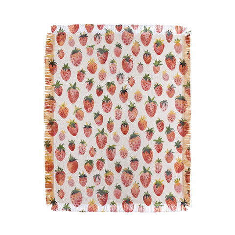 Ninola Design Strawberries Countryside Summer Throw Blanket