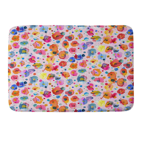 Ninola Design Summer Festival Naive Flowers Memory Foam Bath Mat