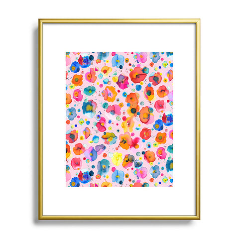Ninola Design Summer Festival Naive Flowers Metal Framed Art Print