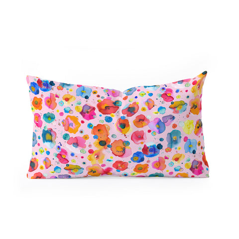 Ninola Design Summer Festival Naive Flowers Oblong Throw Pillow