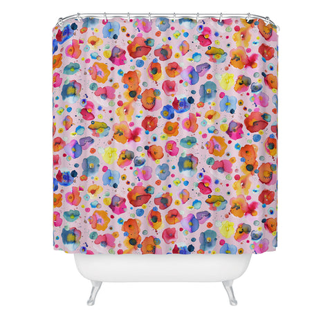 Ninola Design Summer Festival Naive Flowers Shower Curtain