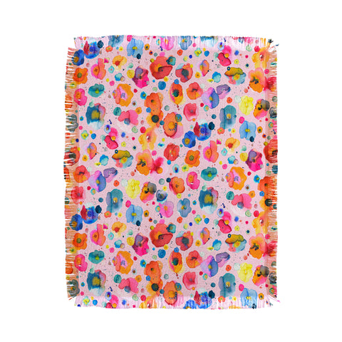 Ninola Design Summer Festival Naive Flowers Throw Blanket